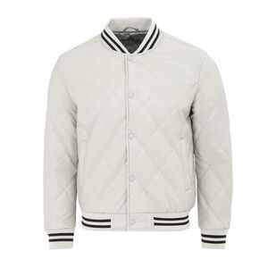 Firetrap Mens Snap Bomber Jacket / White